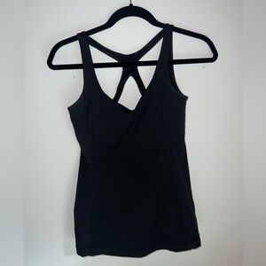 Lululemon black tank top with built in bra